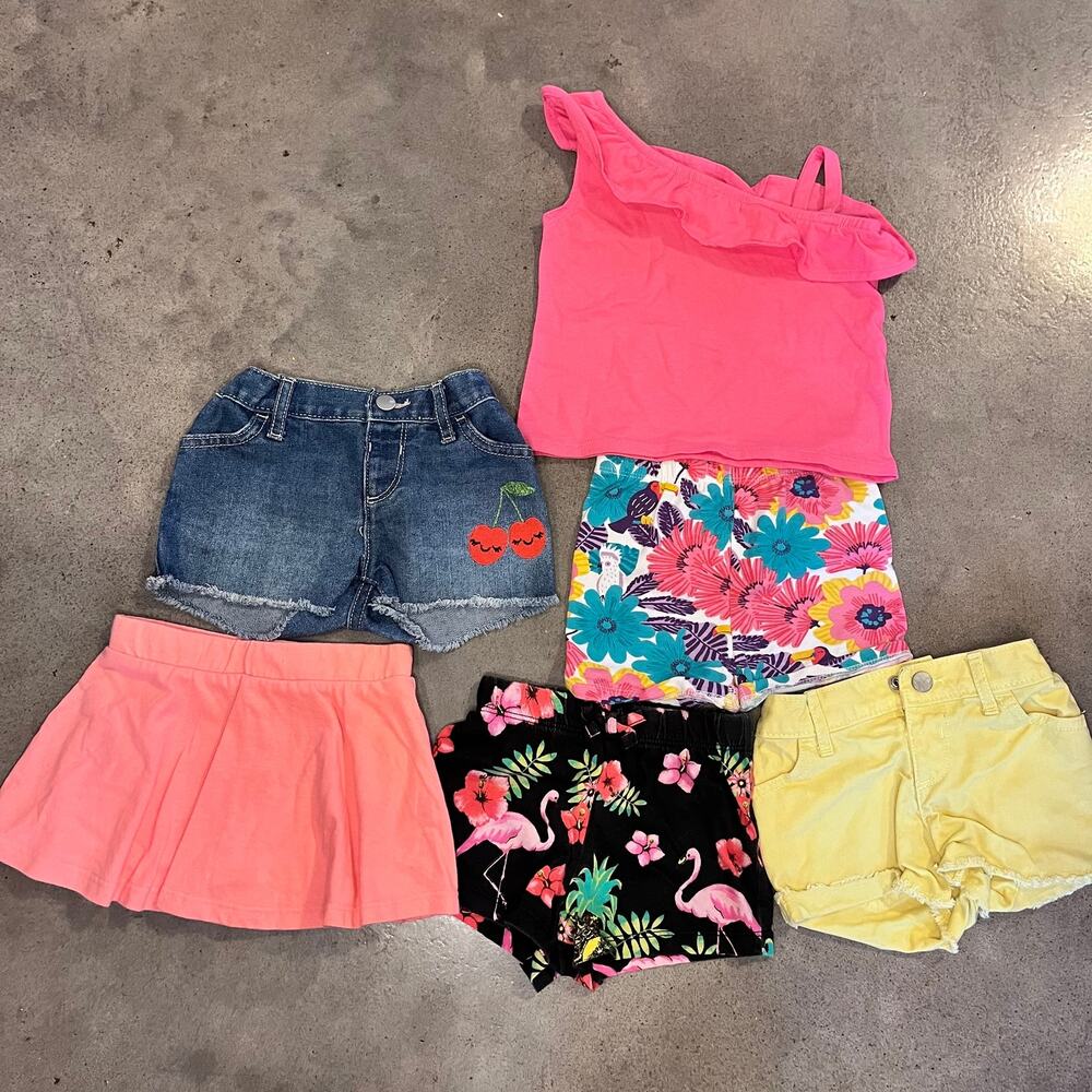 Childrens place shorts bundle girls infant baby 12-18 month 6 piece set